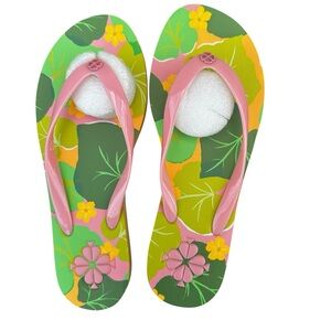 Kate Spade flyaways cucumber floral flip flop New  size 7-8